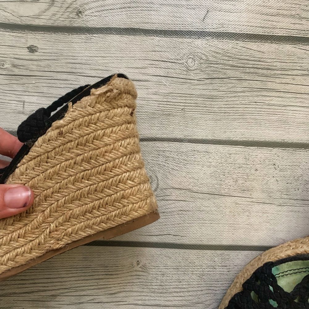 Bamboo black wedges-size 8 - Picture 5 of 6